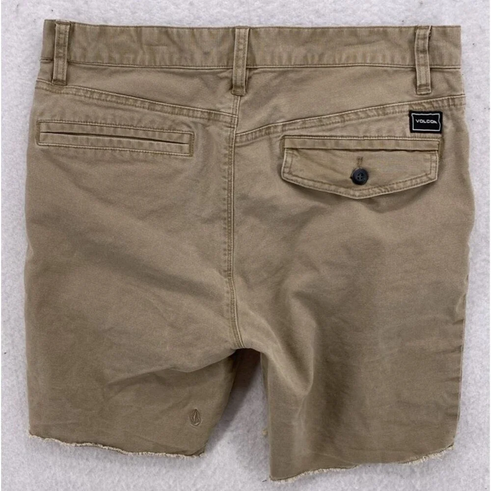 Volcom True To This Khaki Tan Stretch Skate Shorts Mens 31 Cutoff - Picture 9 of 12